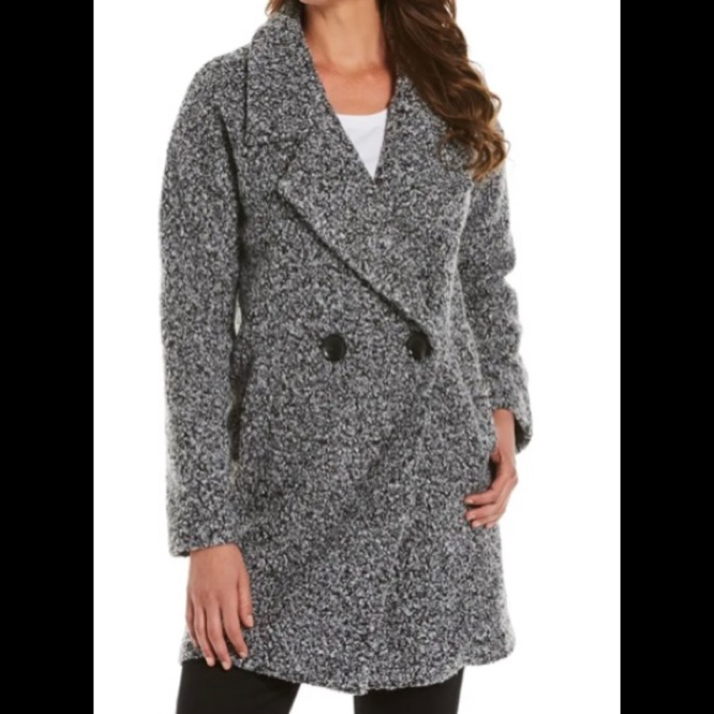 Rafaella Women’s Collared Boucle Knit Coat Size L